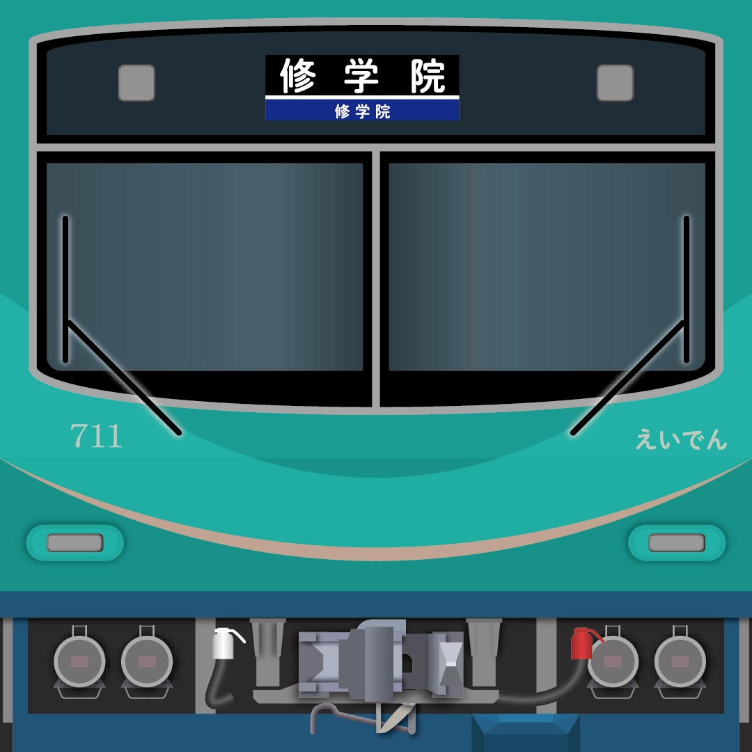 叡山鉄道700系比叡山の神秘的な森イメージ