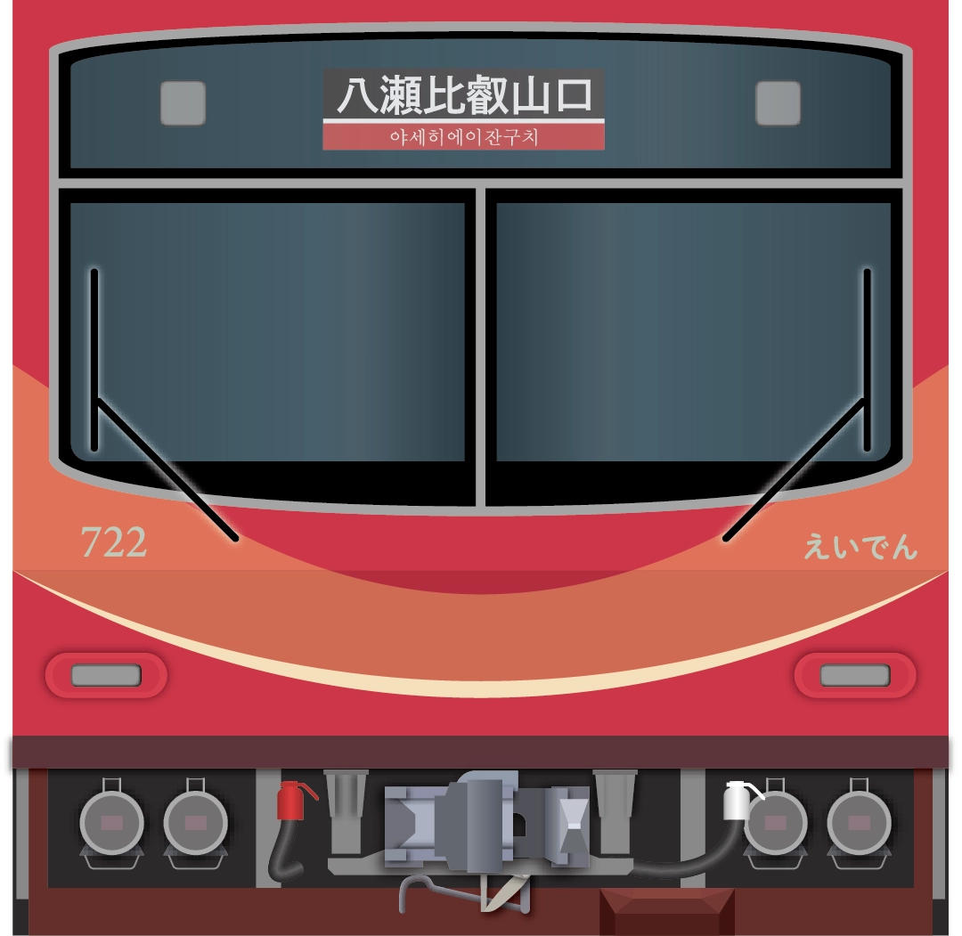 叡山鉄道700系（デオ720系）沿線の神社仏閣イメージ
